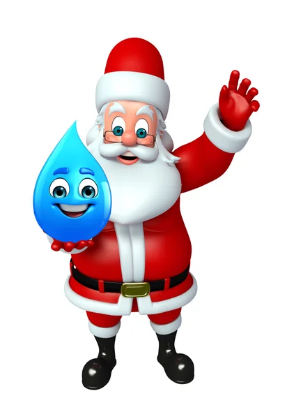 Kreslený Santa claus s kapkou vody — Stock fotografie
