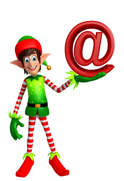 Cartoon Elves with at the rate sign — Stock Photo, Image