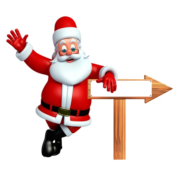 Cartoon Weihnachtsmann mit Pfeilzeichen — Stockfoto