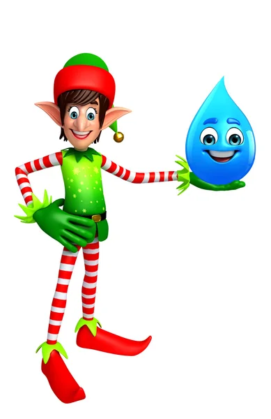 Elfos dos desenhos animados com gota de água — Fotografia de Stock