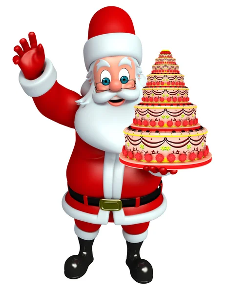 Santa Claus con pastel —  Fotos de Stock