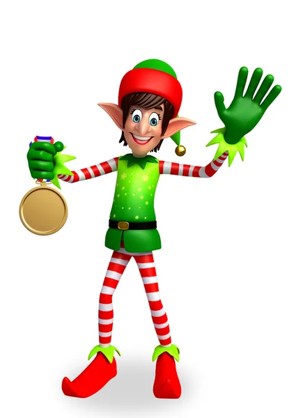 Cartoon Elves with medal — Stock Photo, Image