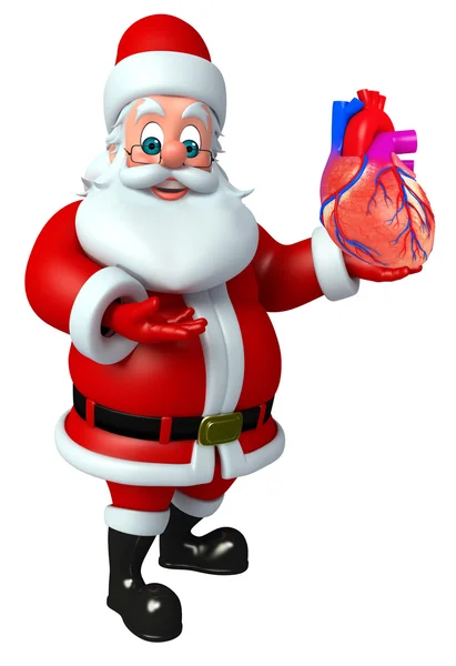 Papai Noel com anatomia do coração — Fotografia de Stock