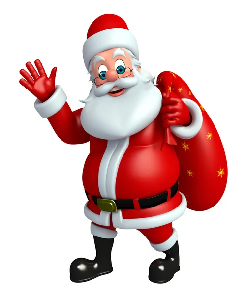 Cartoon Santa claus with bag — Stock Photo, Image