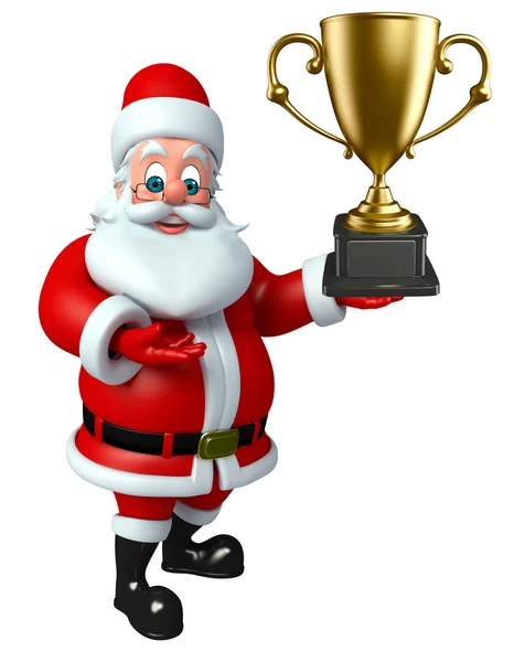 Cartoon Santa claus met trofee — Stockfoto