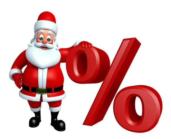Kreslený Santa claus s znak procenta — Stock fotografie