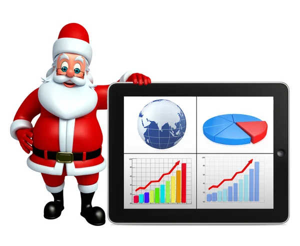 Cartoon Santa claus with business graph — Stock Photo, Image