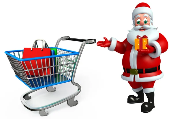 Papai Noel com saco de compras — Fotografia de Stock