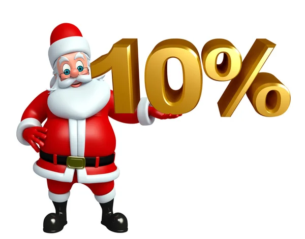 Desenhos animados Papai Noel com sinal por cento — Fotografia de Stock