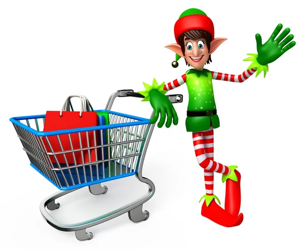 Elves with shopping bags — Stock Photo, Image