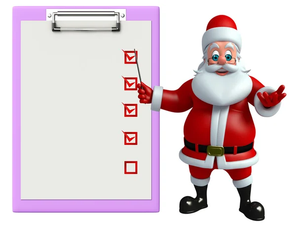 Cartoon Santa claus with notepad — Stock Photo, Image
