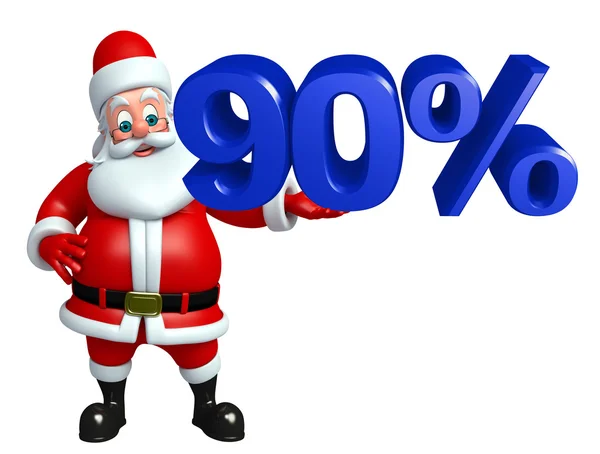Desenhos animados Papai Noel com sinal por cento — Fotografia de Stock