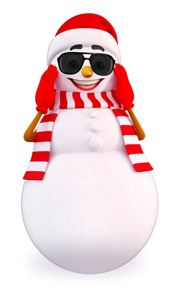 Dessin animé bonhomme de neige avec — Photo