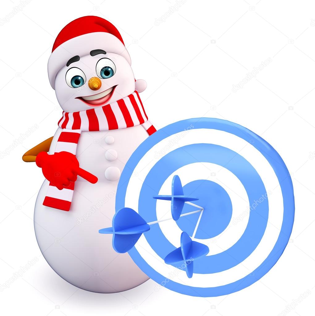 snowman with target board