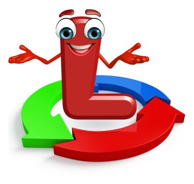 Çizgi film karakteri alfabenin L oklu