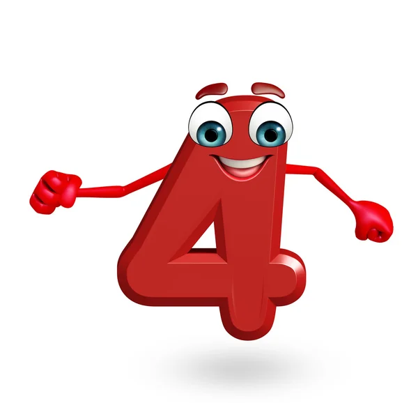 Cartoon character of four digit — Stock Photo, Image