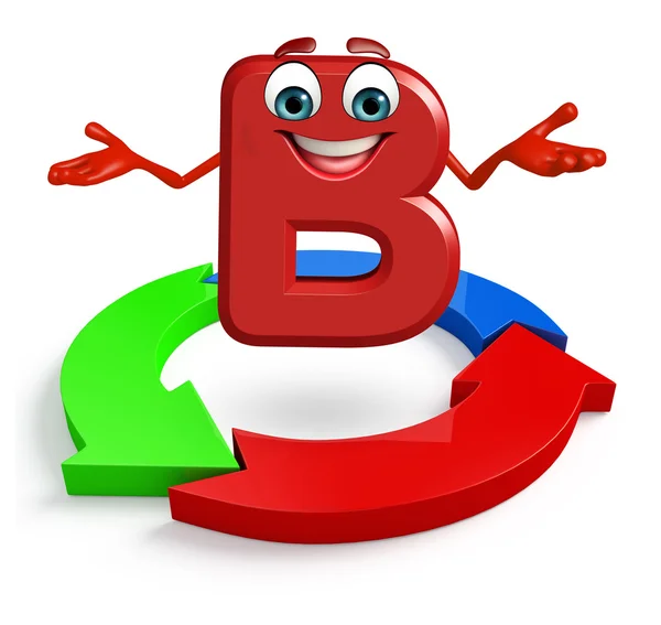 Tecknad figur i alfabetet B med pil — Stockfoto