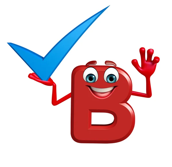 Tecknad figur i alfabetet B med rätt tecken — Stockfoto