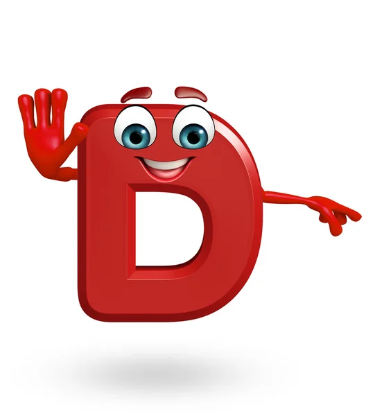 Cartoon Character of alphabet D — Stock fotografie