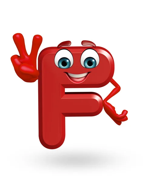 Desenhos animados Personagem do alfabeto F — Fotografia de Stock