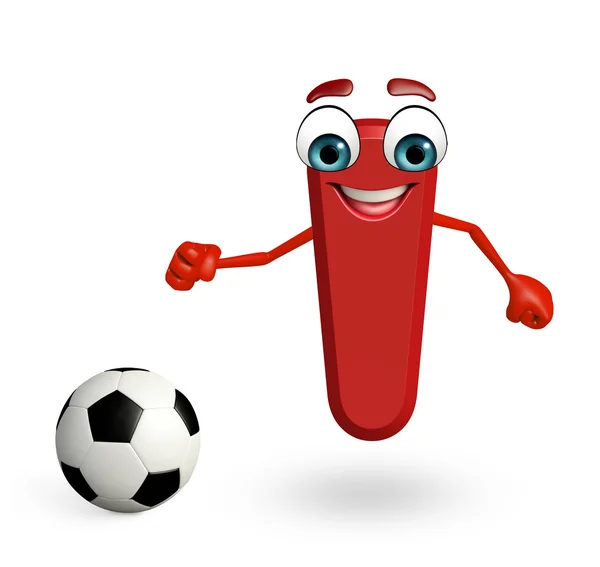 Cartoon Character of alphabet I with football — Stock Photo, Image