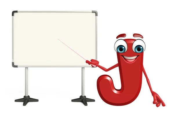 Cartoon Character of alphabet J with display board — Stock Photo, Image