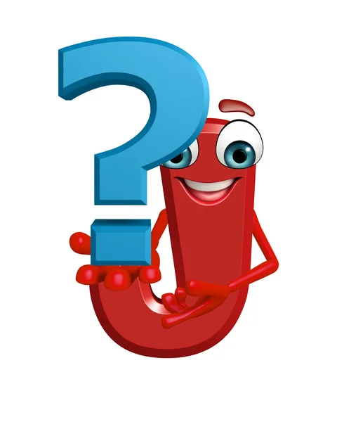 Cartoon Character of alphabet J with question mark — Stock Photo, Image