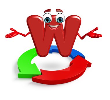 Çizgi film karakteri alfabenin W oklu