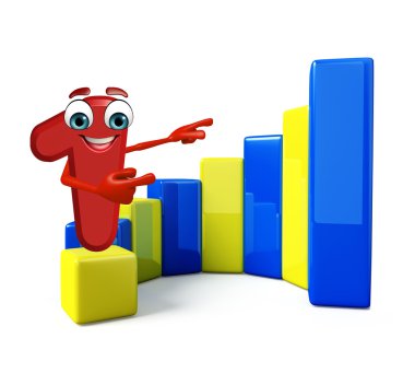 çizgi film karakteri bir rakam ile iş çizge