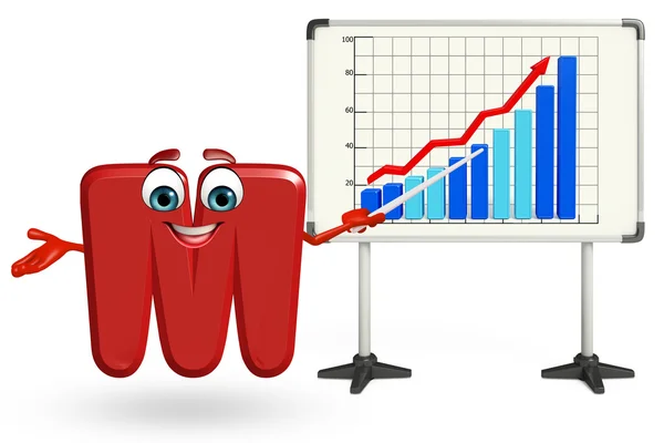 Seriefiguren m med business graf — Stockfoto