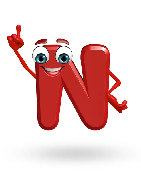 Desenhos animados Personagem do alfabeto N — Fotografia de Stock