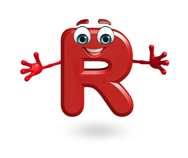 Postać z kreskówki alfabetu R — Zdjęcie stockowe