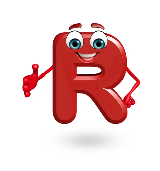 Carácter de dibujos animados del alfabeto R — Foto de Stock
