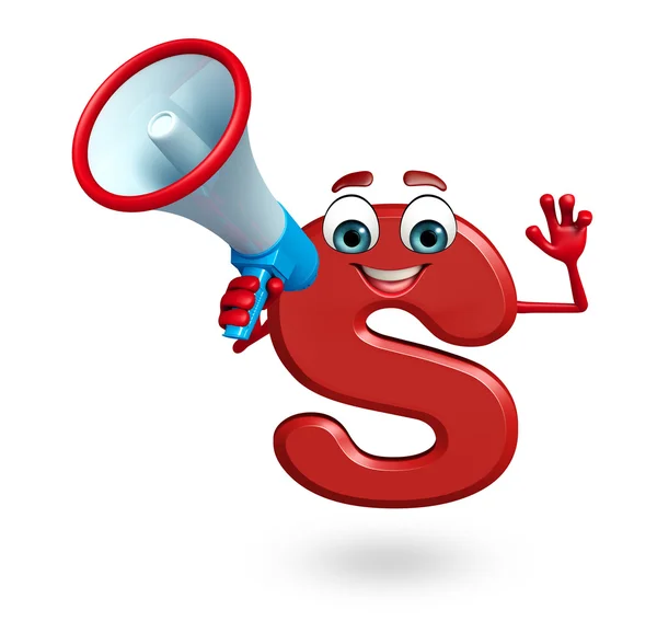 Tecknad figur i alfabetet S med högtalare — Stockfoto