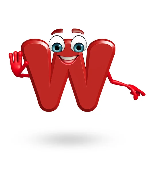 Desenhos animados Personagem do alfabeto W — Fotografia de Stock