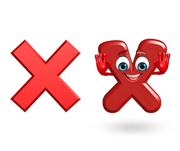 Cartoon Character of alphabet X with cross sign — Stock Photo, Image