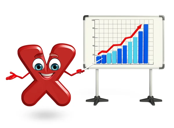 Seriefiguren av X med business graf — Stockfoto