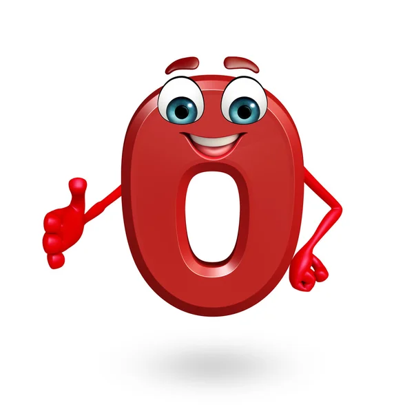 Cartoon character of zero digit — Stock Photo, Image