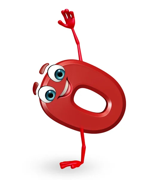 Cartoon character of zero digit — Stock Photo, Image