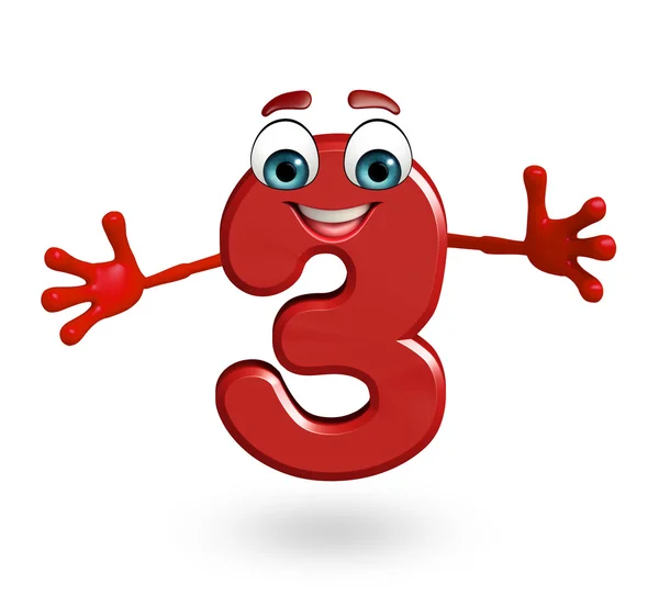 Cartoon character of three digit — Stock Photo, Image