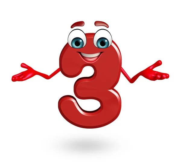 Cartoon character of three digit — Stock Photo, Image