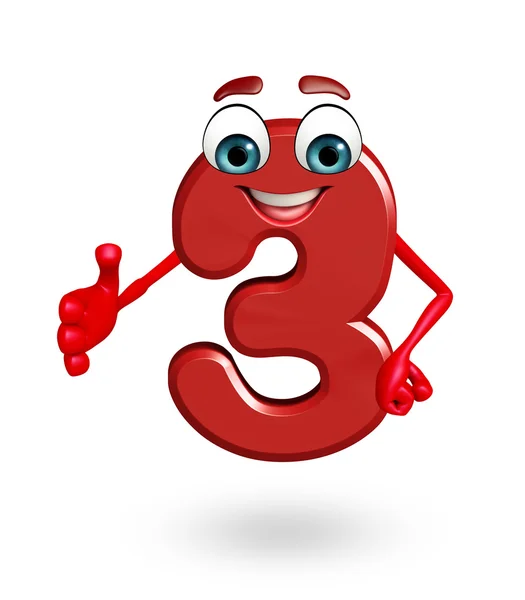 Cartoon character of three digit — Stock Photo, Image