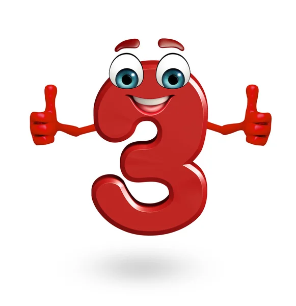 Cartoon character of three digit — Stock Photo, Image