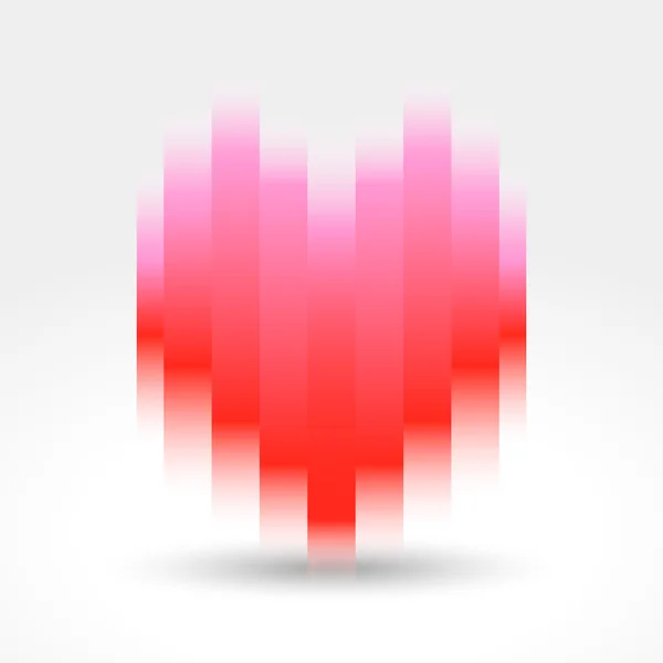 Pixels dégradés coeur rouge et rose — Image vectorielle