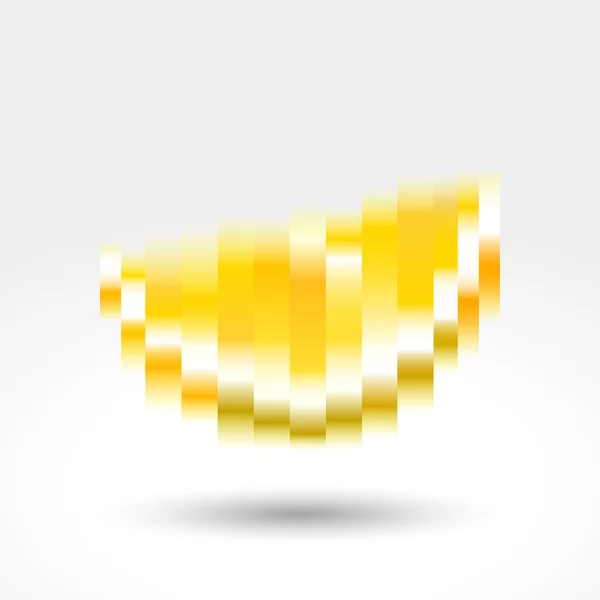 Rebanada de píxeles de gradiente de limón amarillo — Vector de stock