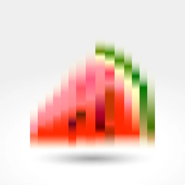 Slice of watermelon gradient pixels — Stock Vector