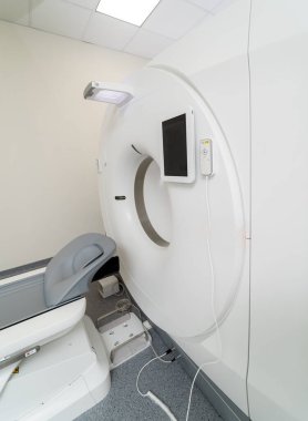 MRI cihazları. Manyetik rezonans görüntüleme cihazı hastanede. Tıbbi ekipman ve sağlık hizmetleri kavramı.