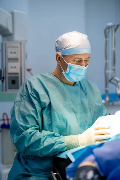 Cirugía Médica Segura Operando Uniforme Medicina Tratamiento Emergencia Sala Cirugía — Foto de Stock