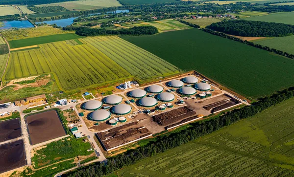 Proceso Destilación Utiliza Para Producir Bio Gas Estación Estación Biogás — Foto de Stock