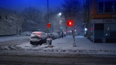 New York, ABD, 9 Ağustos 2025: Şebeke pencereli ve yeşil ağaçlı modern ofis binası cephesi.